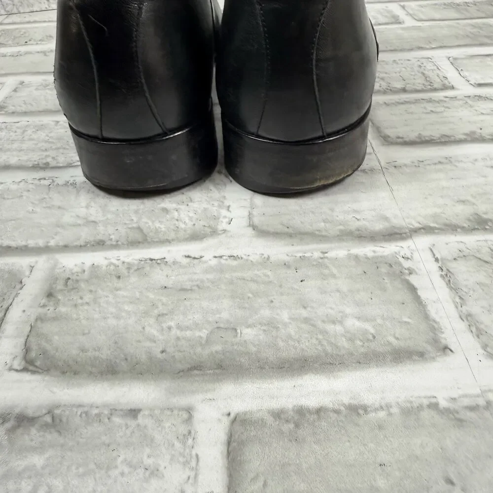 Massimo Emporio Men's Size 9 Black Leather Cap Toe Oxfords Lace Up Dress Shoes